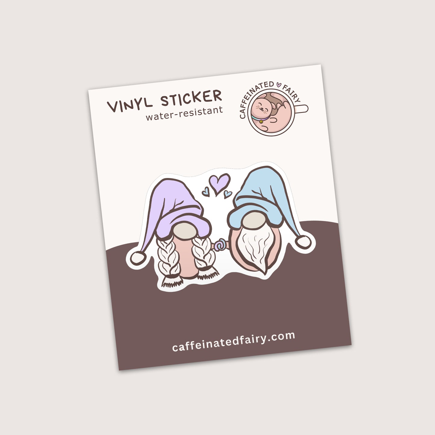 Gnome Couple in Love Vinyl Sticker
