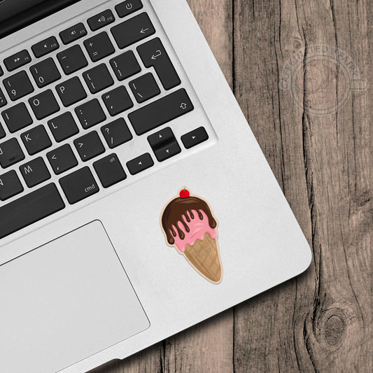 Ice Cream Cone Sundae Vinyl Sticker