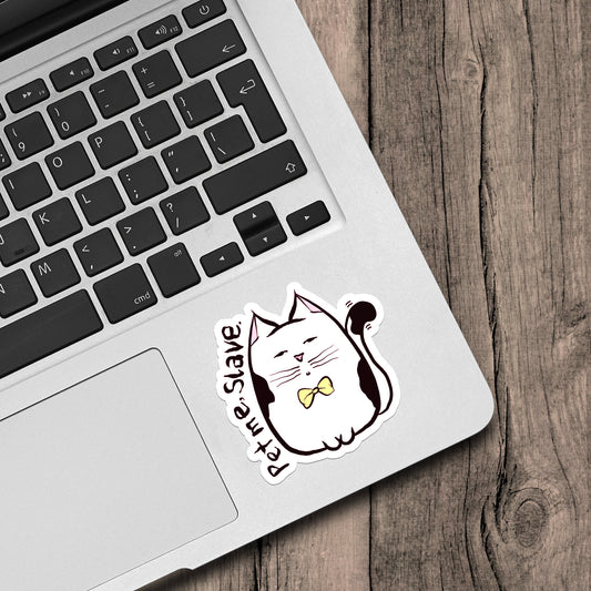 Pet Me Slave Cat Vinyl Sticker