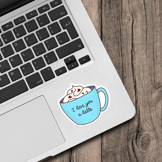 I Love You a Latte Vinyl Sticker