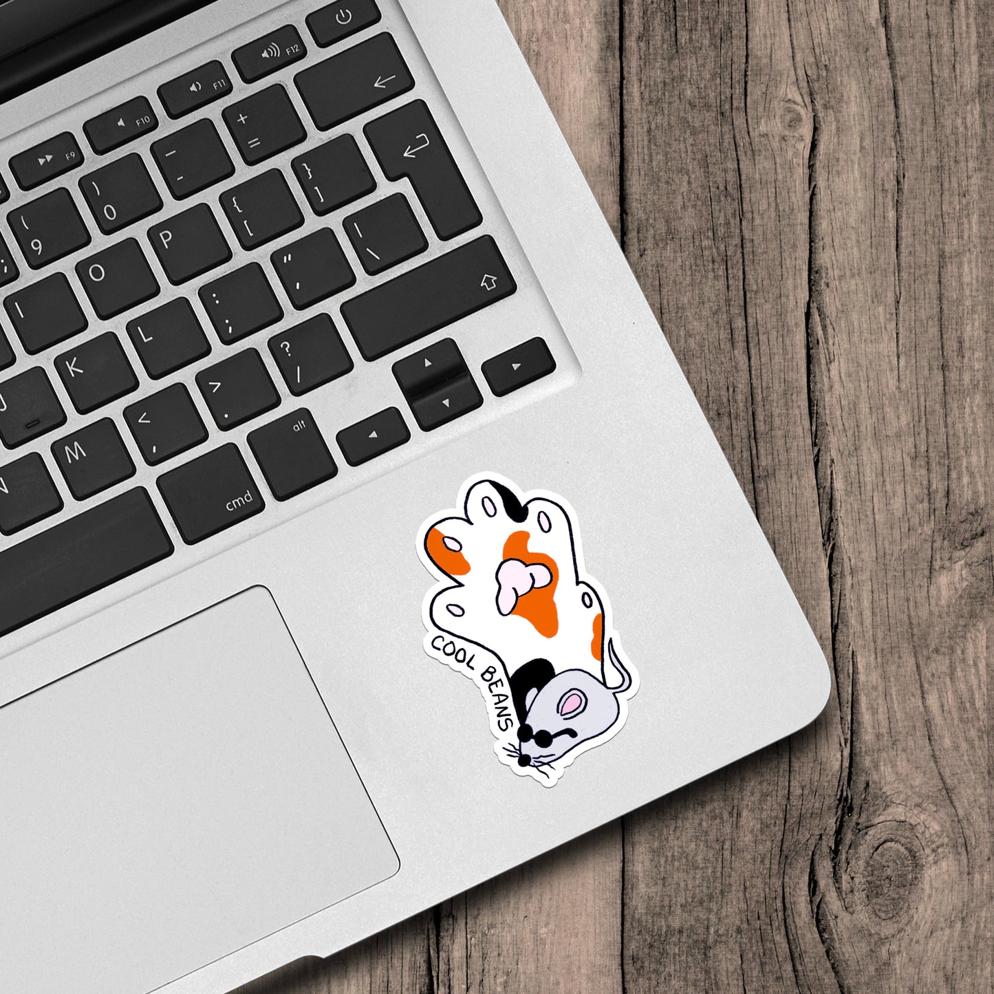 Cool Beans Calico Cat Paw Vinyl Sticker
