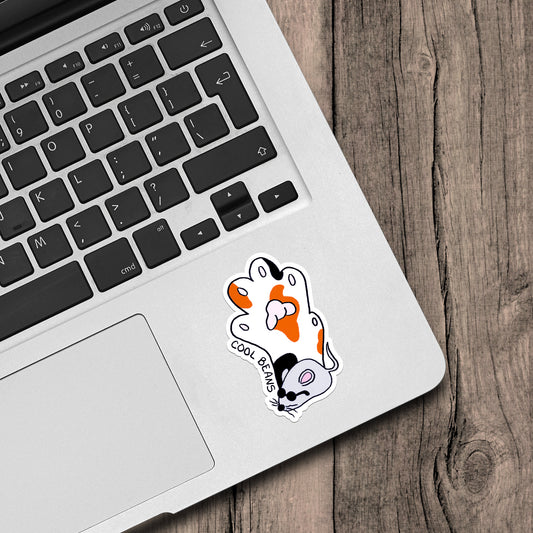 Cool Beans Calico Cat Paw Vinyl Sticker