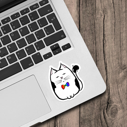 Pride Bowtie Cat Vinyl Sticker