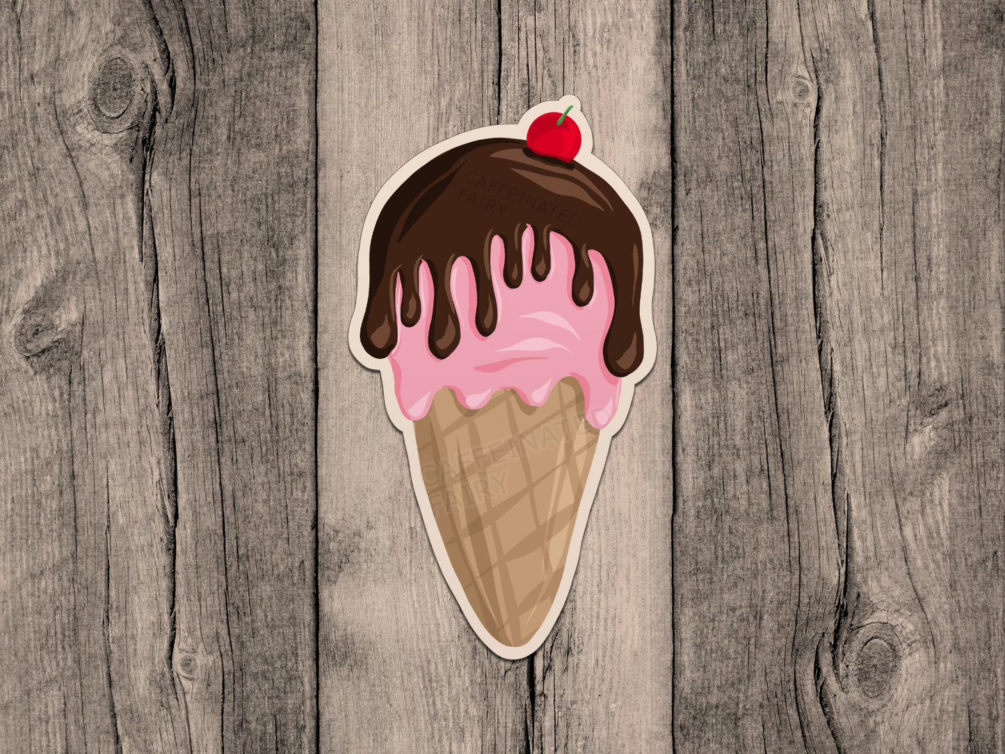 Ice Cream Cone Sundae Vinyl Sticker