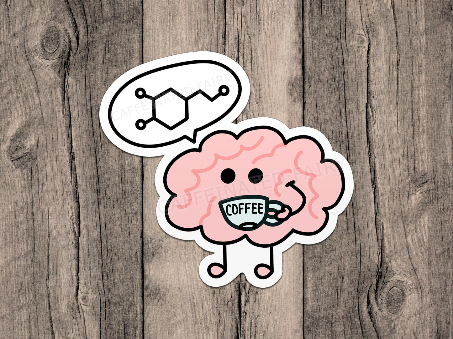 ADHD Coffee Brain Vinyl Sticker