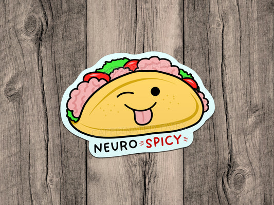 Neuro Spicy Brain Taco - Vinyl Sticker