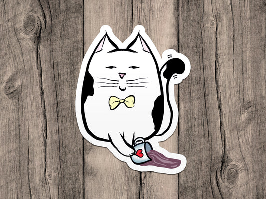 Spill Coffee Cat Vinyl Sticker