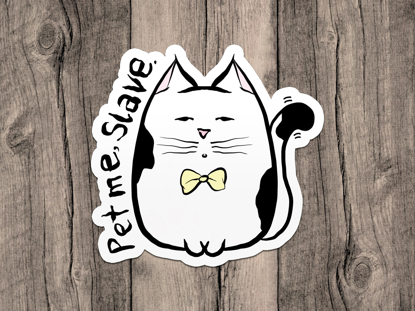 Pet Me Slave Cat Vinyl Sticker