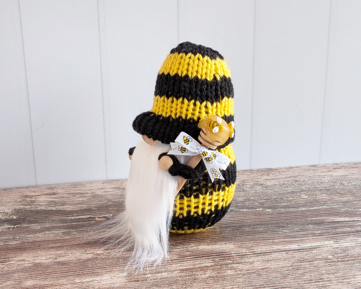 Spring Bee Gnome: Bee Tiered Tray Decor