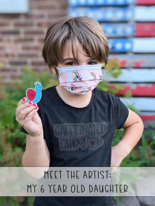 Snail Kid Drawing Vinyl Sticker