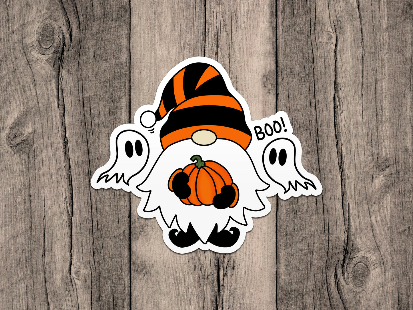 Halloween Gnome Boo! Vinyl Sticker