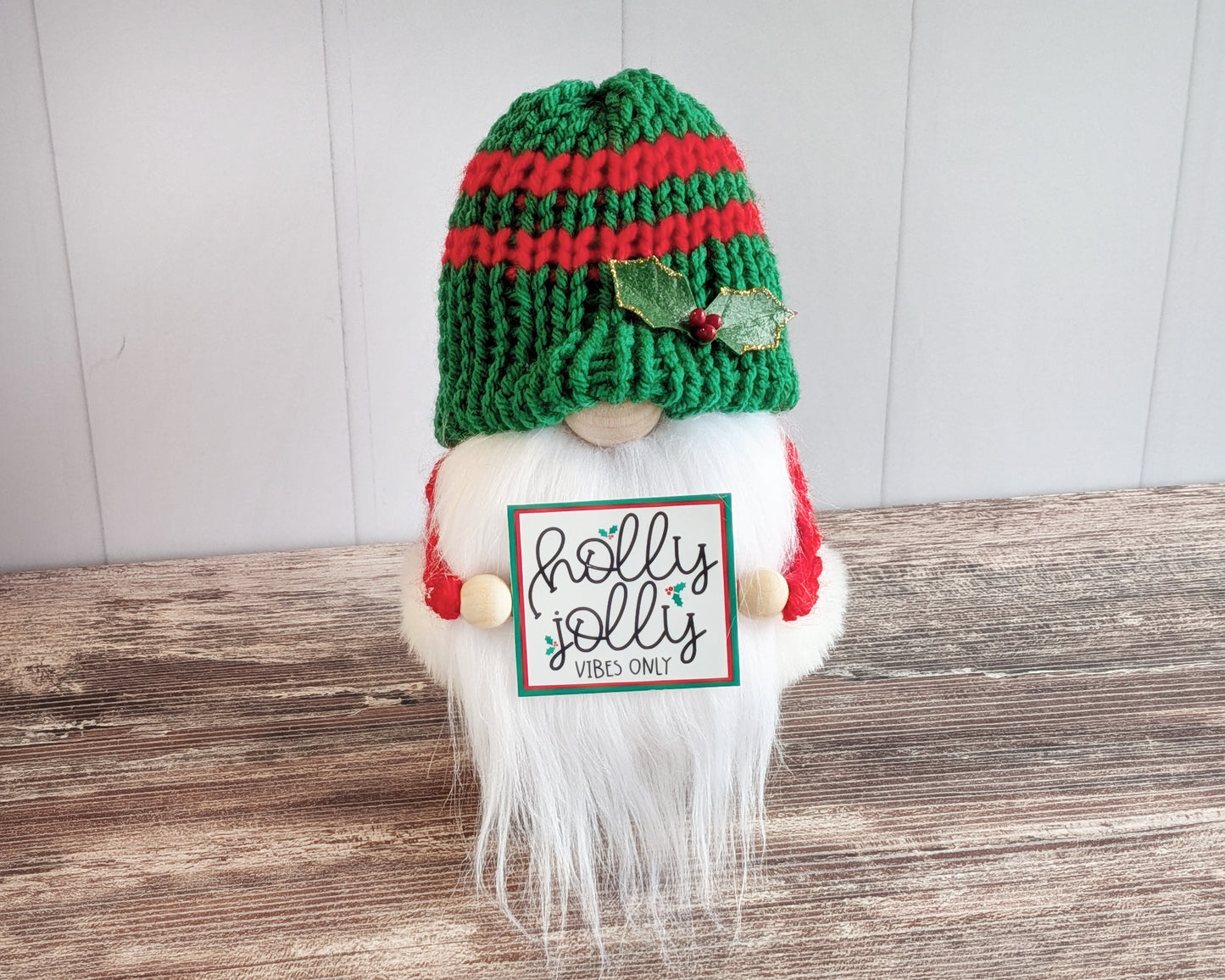 Holly Jolly Vibes Only Gnome: Christmas Tiered Tray Decor
