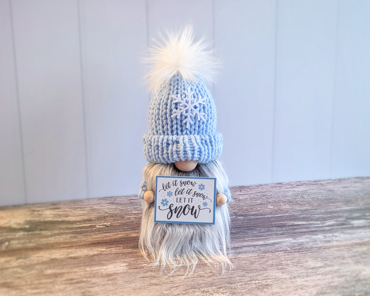 Let It Snow Gnome: Frosty Winter Tiered Tray Decor