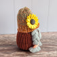 Sunflower Farmhouse Fall Gnome: Rustic Tiered Tray Decor