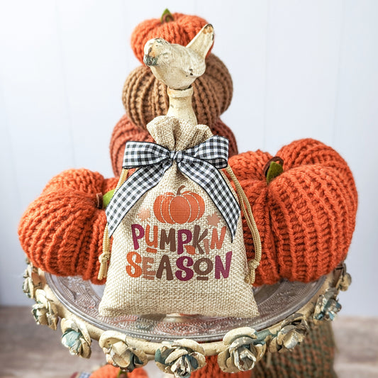 Pumpkin Season Fall Burlap Sack